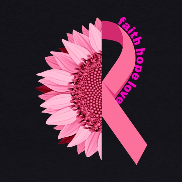 Breast Cancer Awareness Pink Sunflower Ribbon by liolakimber